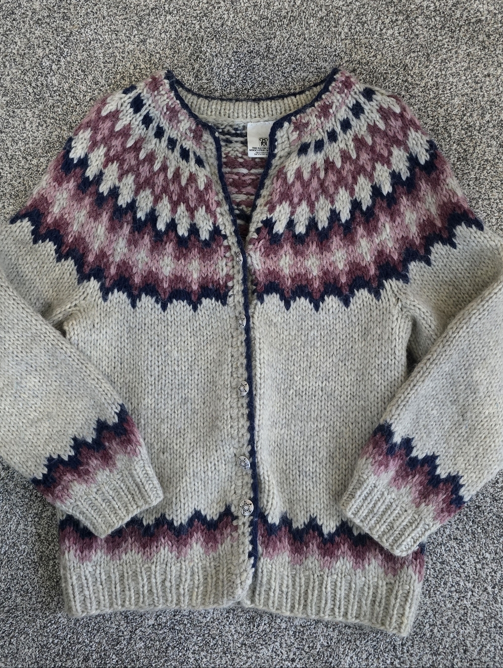 Handknitting Association Of Iceland Wool Lopapeysa Sweater Cardigan Women’s M/L